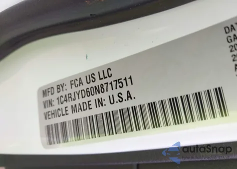 2022 Jeep Grand Cherokee Overland 4X4 из США, поврежденный, VIN 1C4RJYD60N8717511